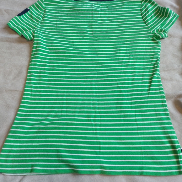Lauren Ralph Lauren LRL Striped Green Short Sleeve Tee Shirt, Medium - Picture 5 of 9
